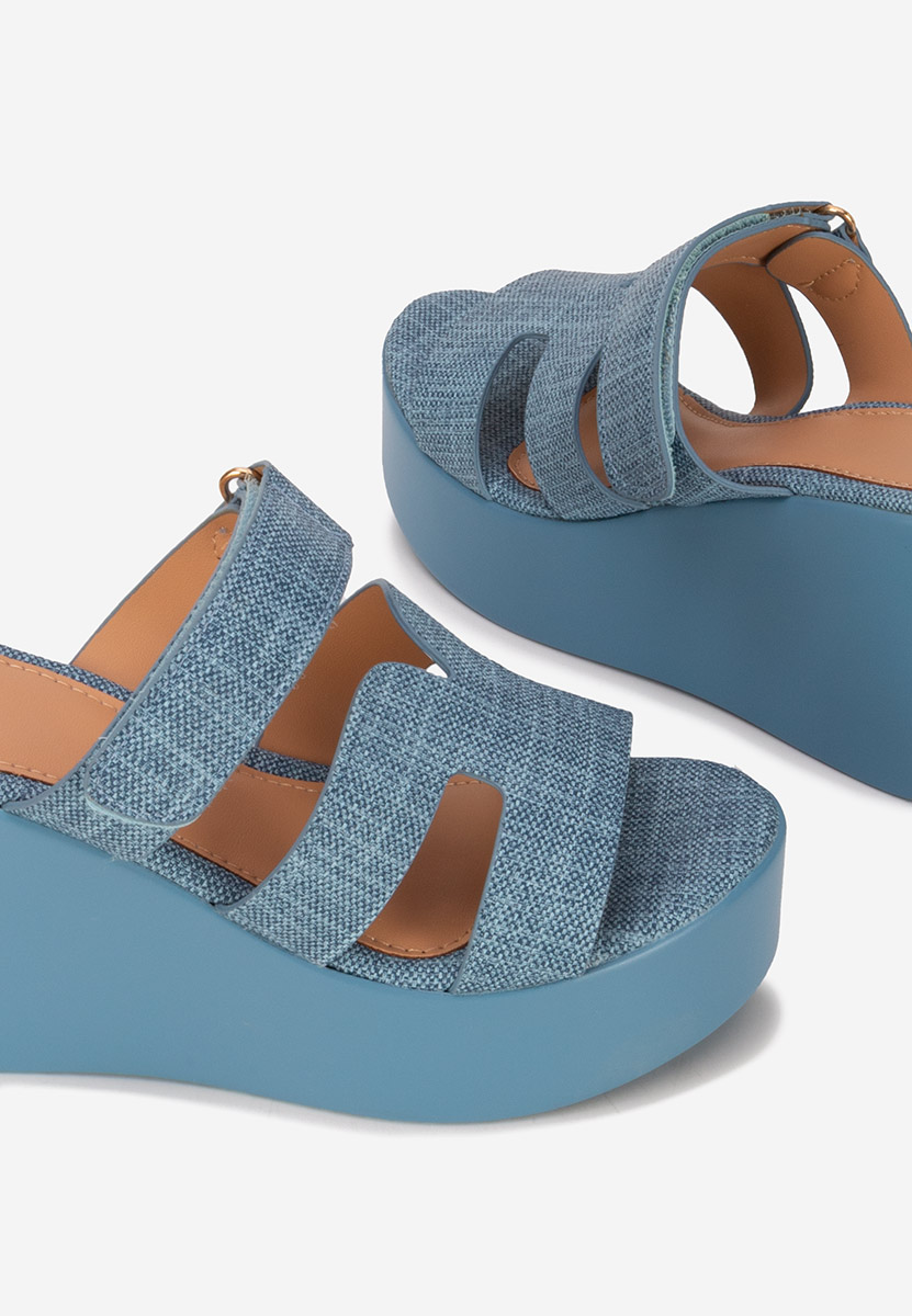 Papuci cu platformă Anaila denim