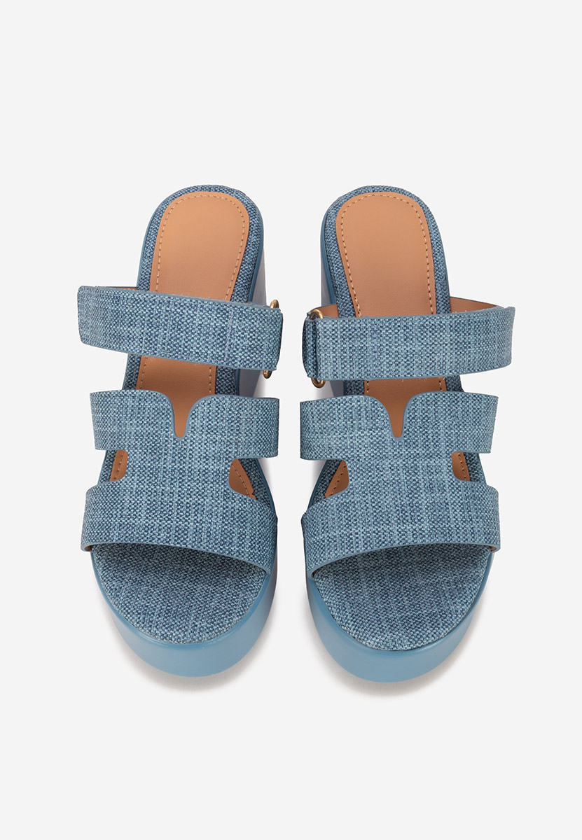 Papuci cu platformă Anaila denim