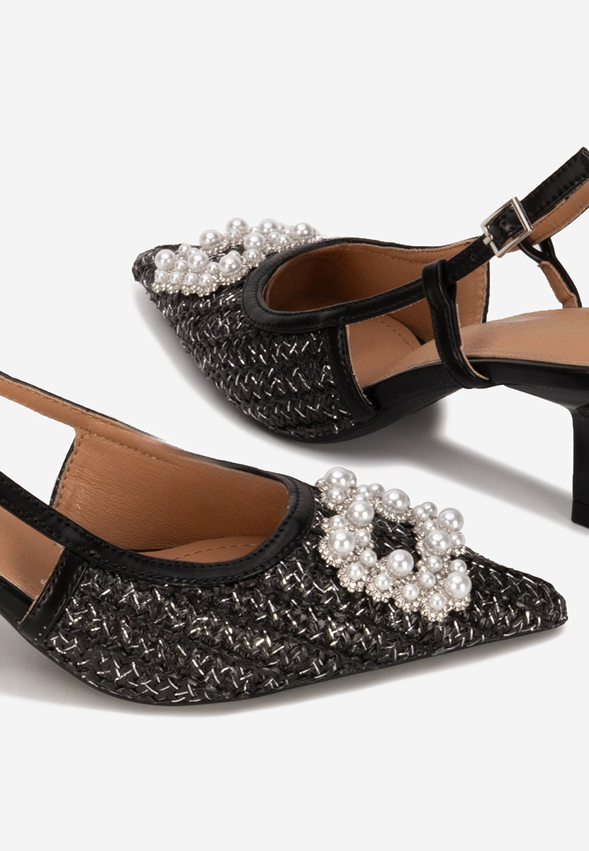 Pantofi slingback Verlie negri