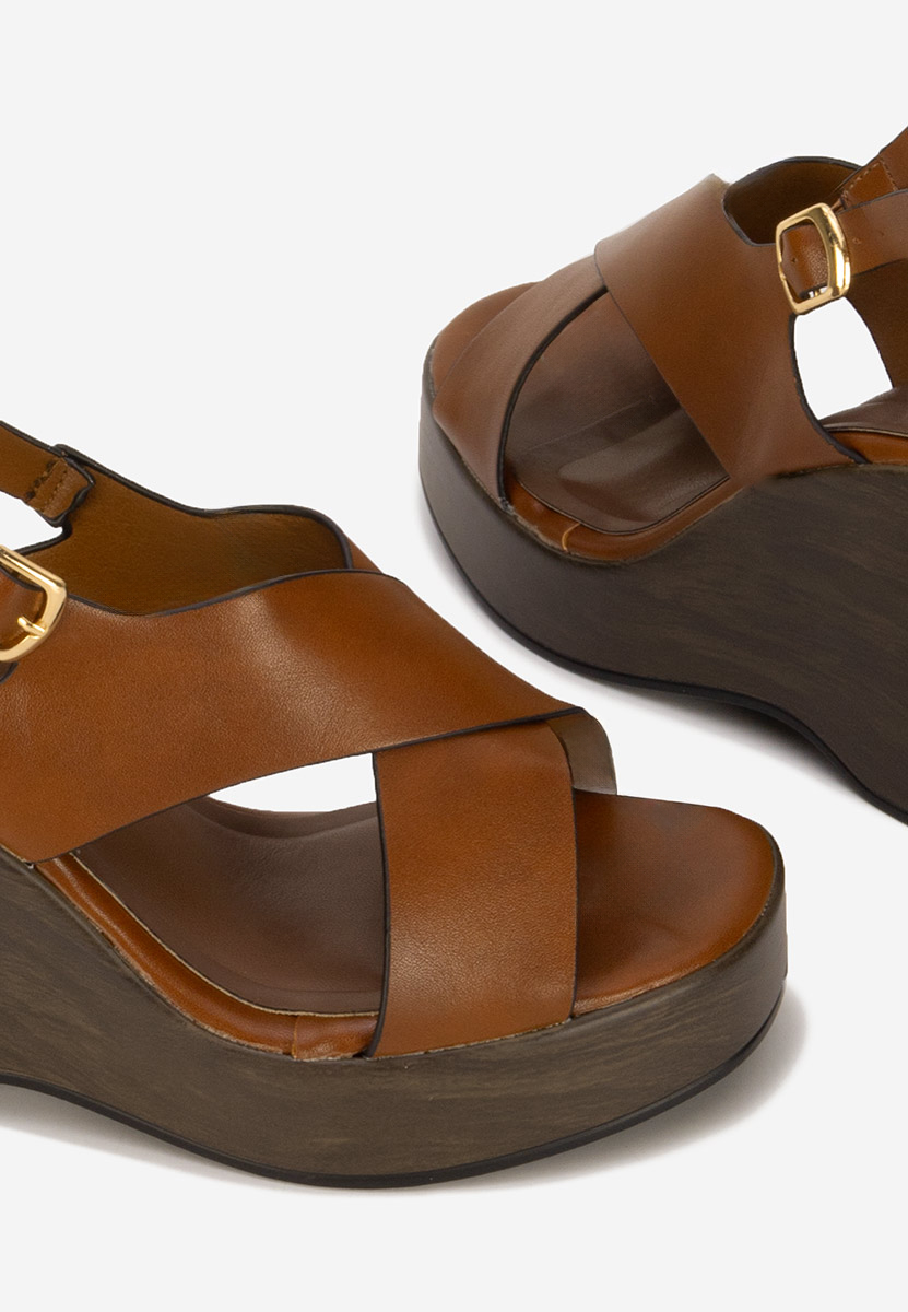 Sandale cu platforma Sarania camel