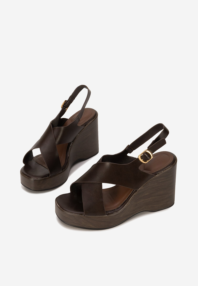 Sandale cu platforma Sarania maro
