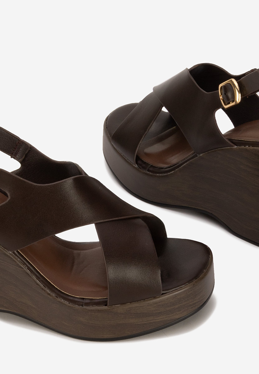 Sandale cu platforma Sarania maro
