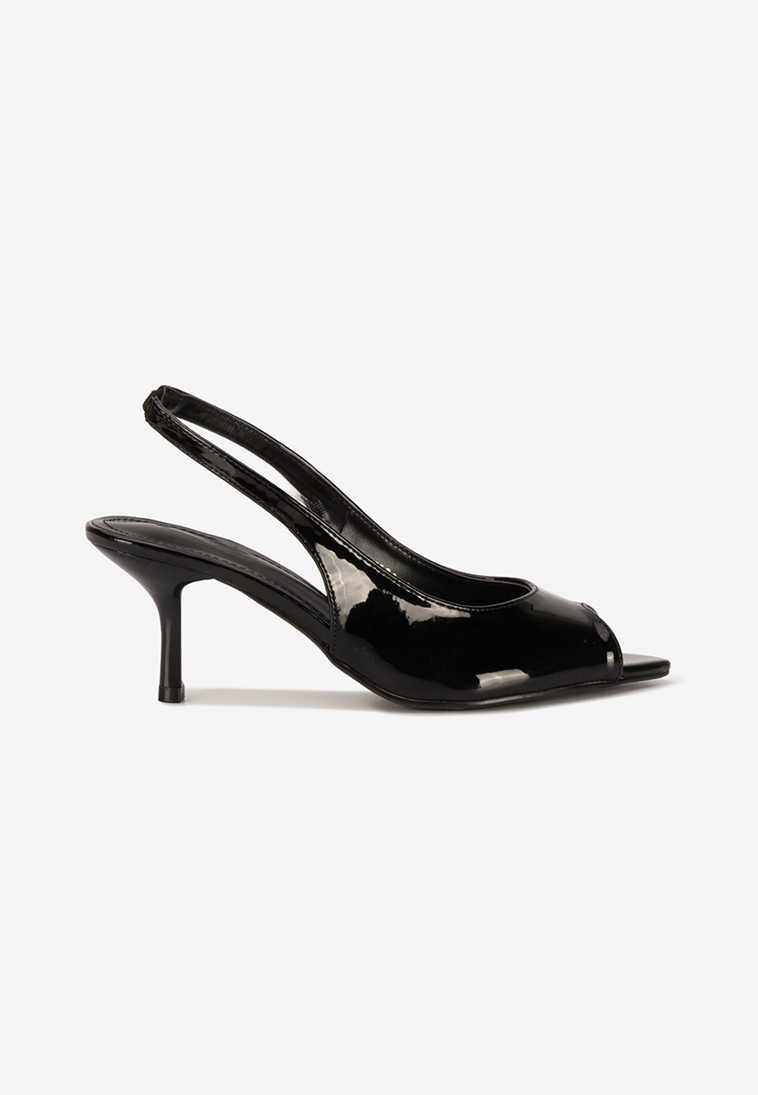 Sandale cu toc subtire Naressa negre
