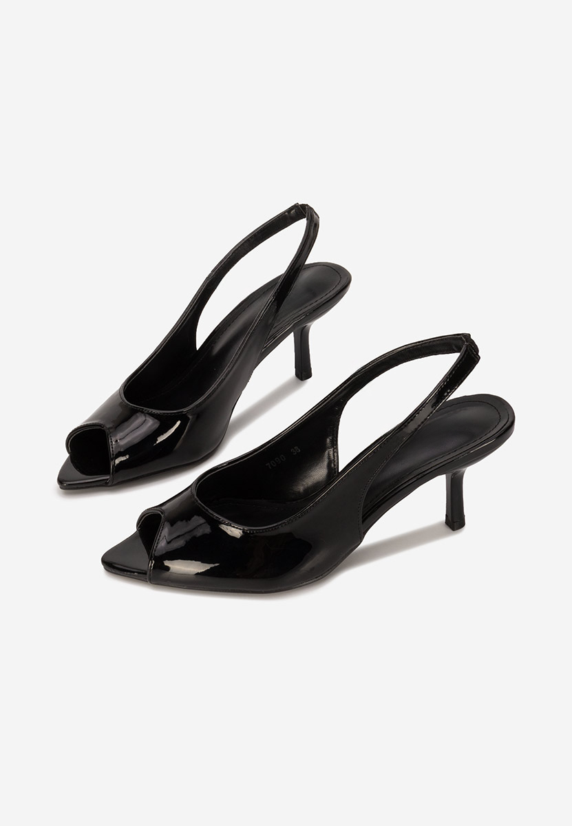 Sandale cu toc subtire Naressa negre