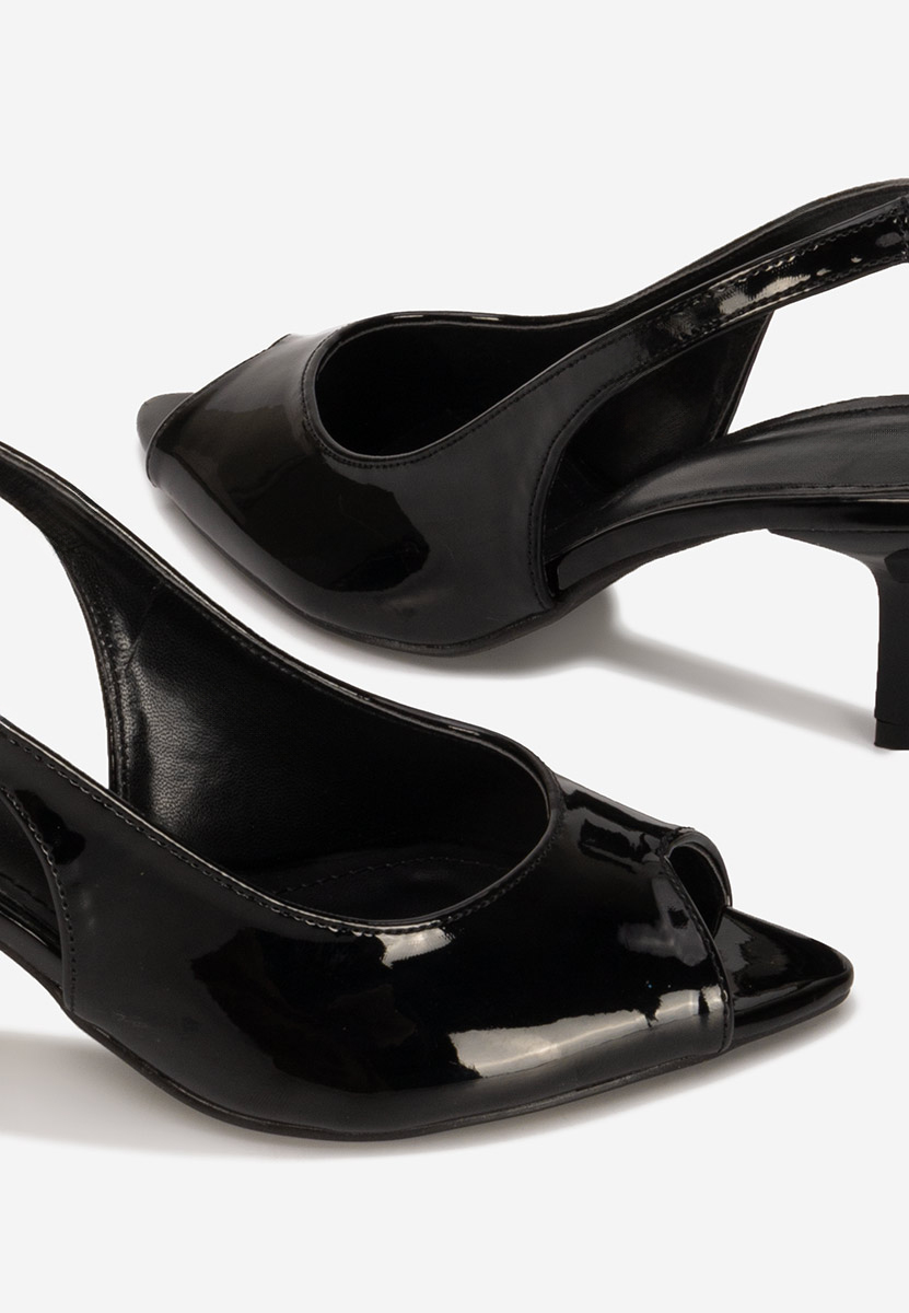Sandale cu toc subtire Naressa negre