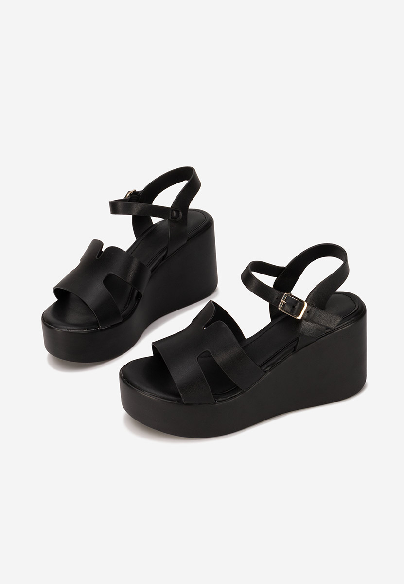 Sandale cu platformă Raselia negre