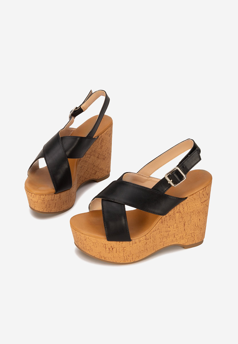 Sandale cu platforma Nedeea negre