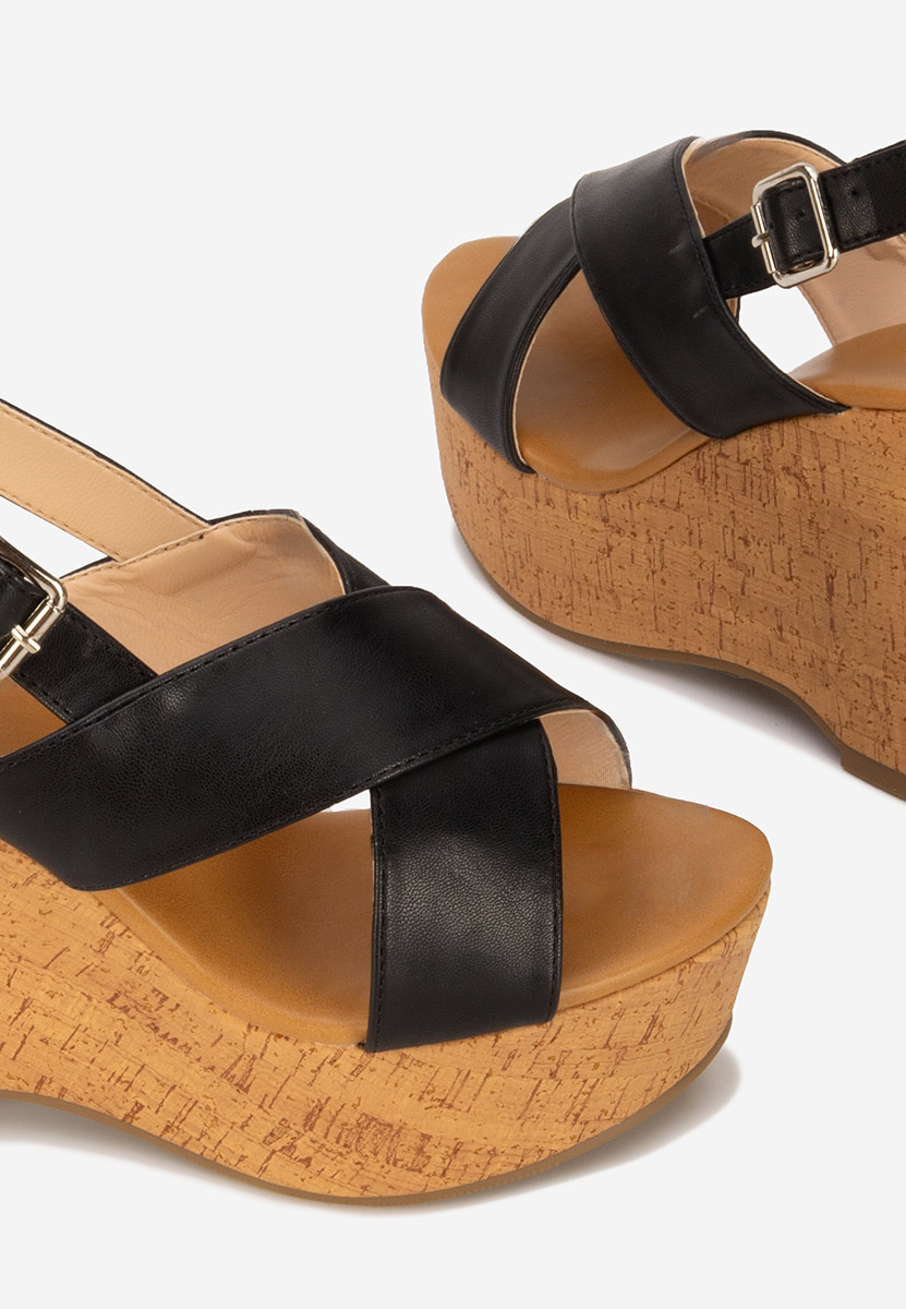 Sandale cu platforma Nedeea negre