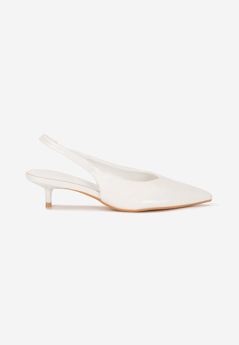 Pantofi slingback Nirvania albi