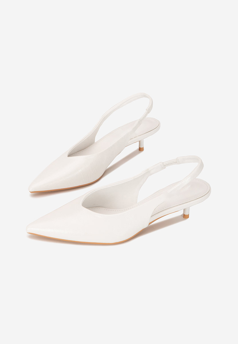 Pantofi slingback Nirvania albi