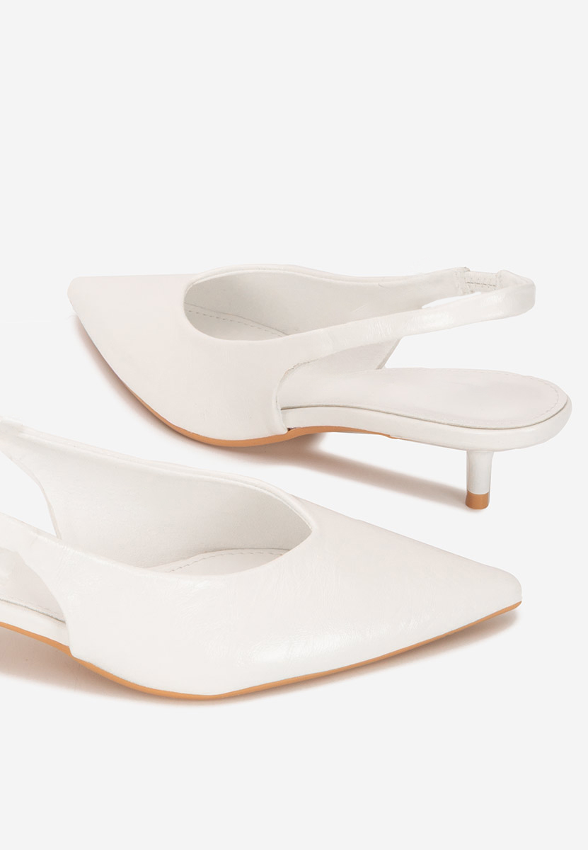 Pantofi slingback Nirvania albi