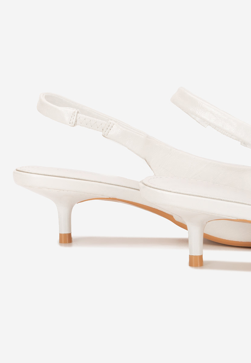 Pantofi slingback Nirvania albi