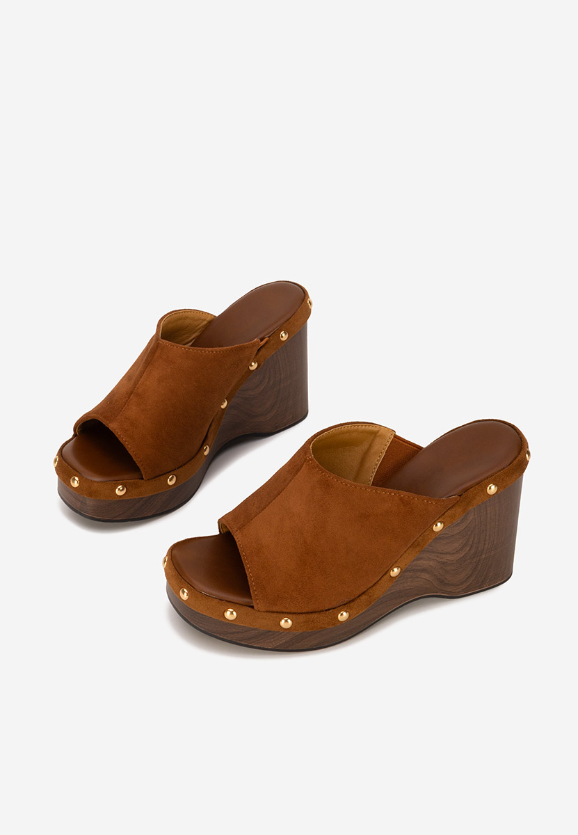 Papuci cu platformă Jazminia camel