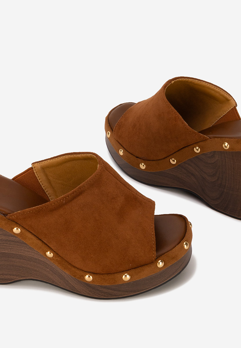 Papuci cu platformă Jazminia camel