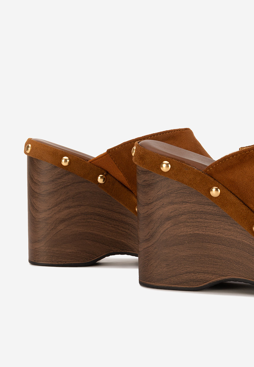 Papuci cu platformă Jazminia camel