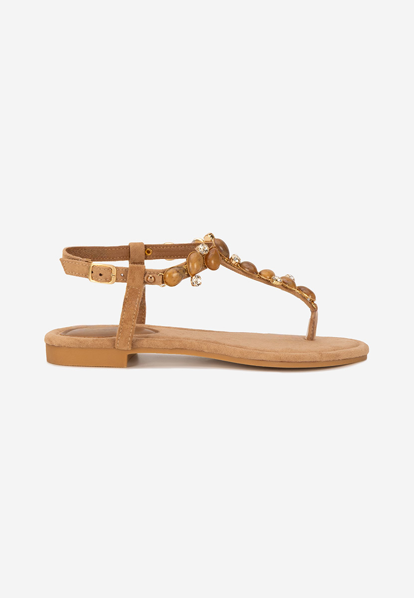 Sandale cu talpa joasa Rozy camel