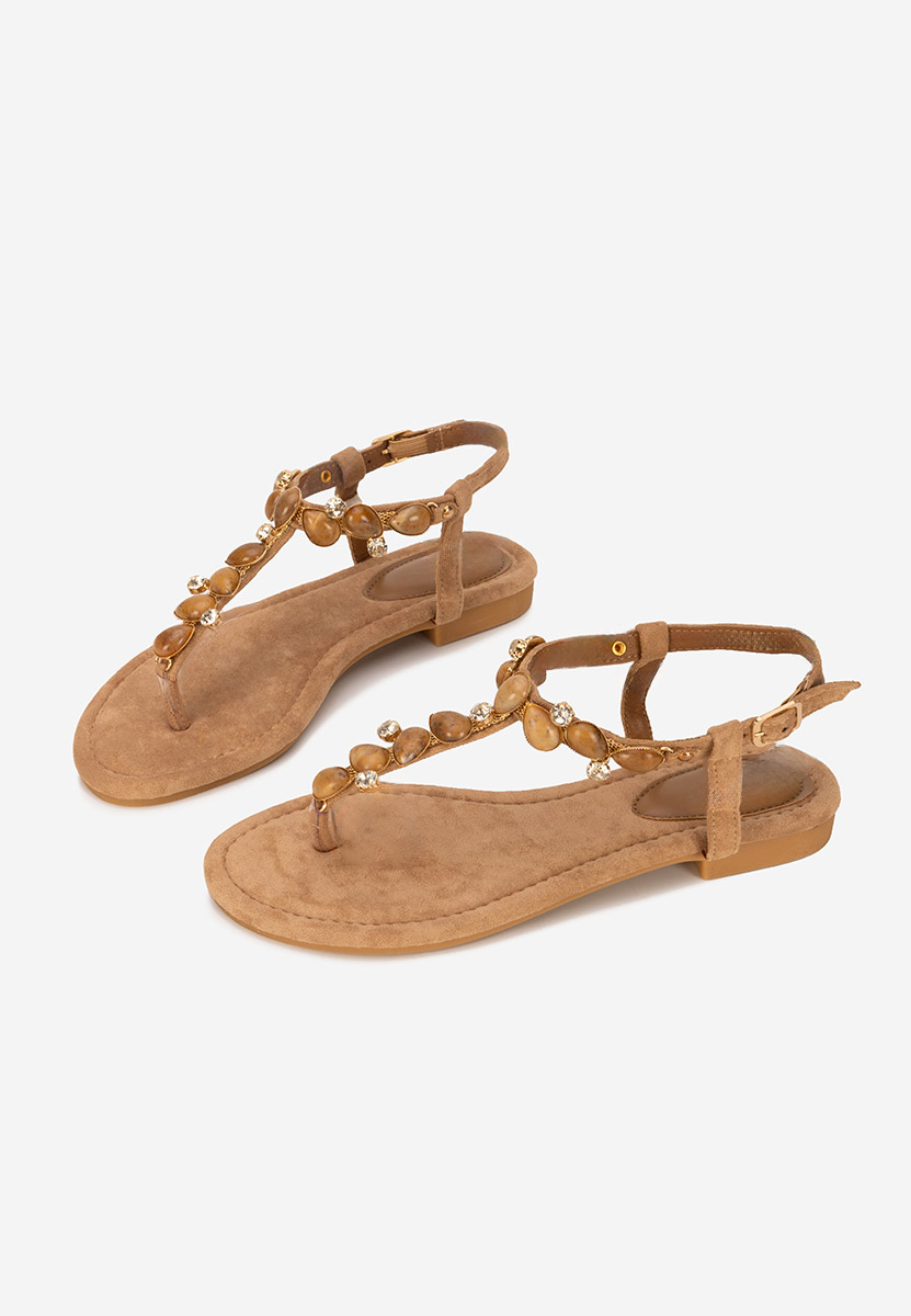 Sandale cu talpa joasa Rozy camel