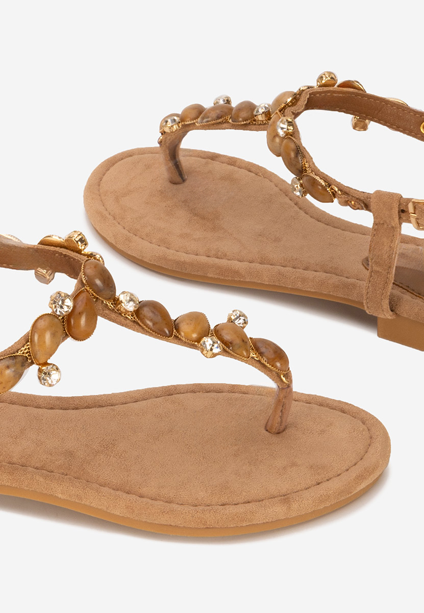 Sandale cu talpa joasa Rozy camel