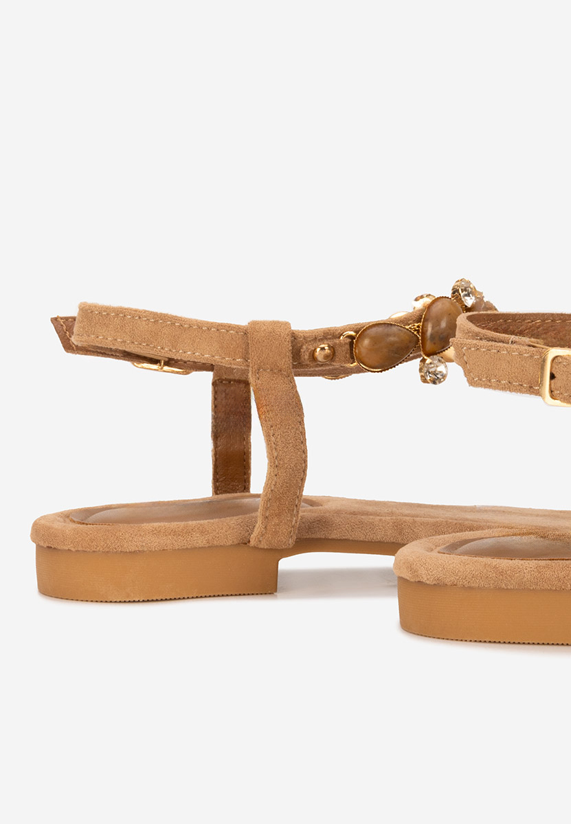 Sandale cu talpa joasa Rozy camel