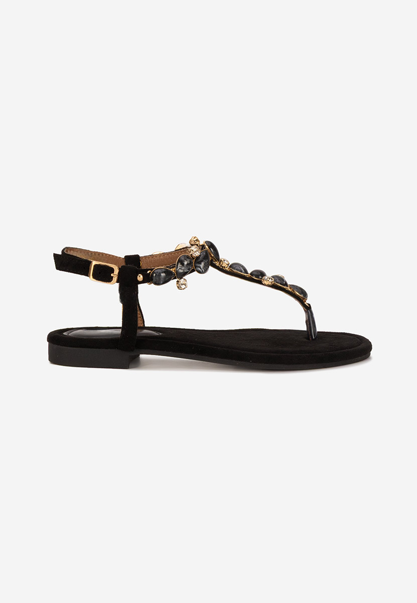 Sandale cu talpa joasa Rozy negre