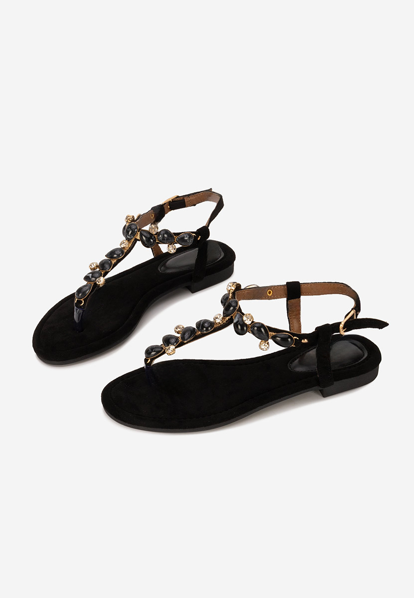 Sandale cu talpa joasa Rozy negre