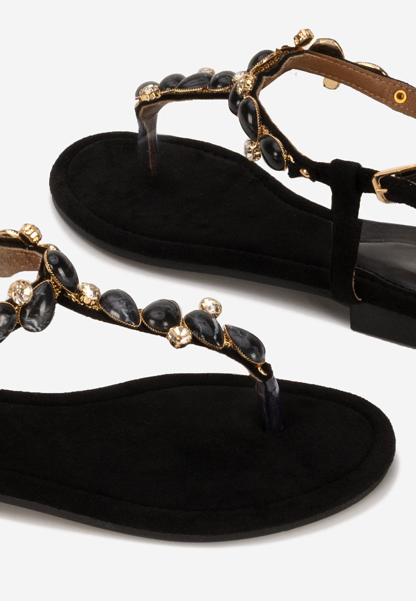 Sandale cu talpa joasa Rozy negre