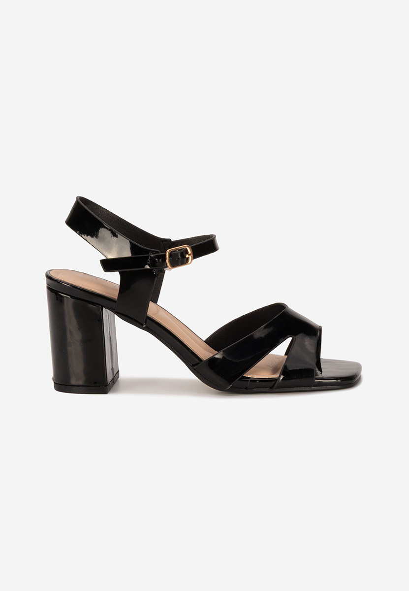 Sandale cu toc gros Iustima negre
