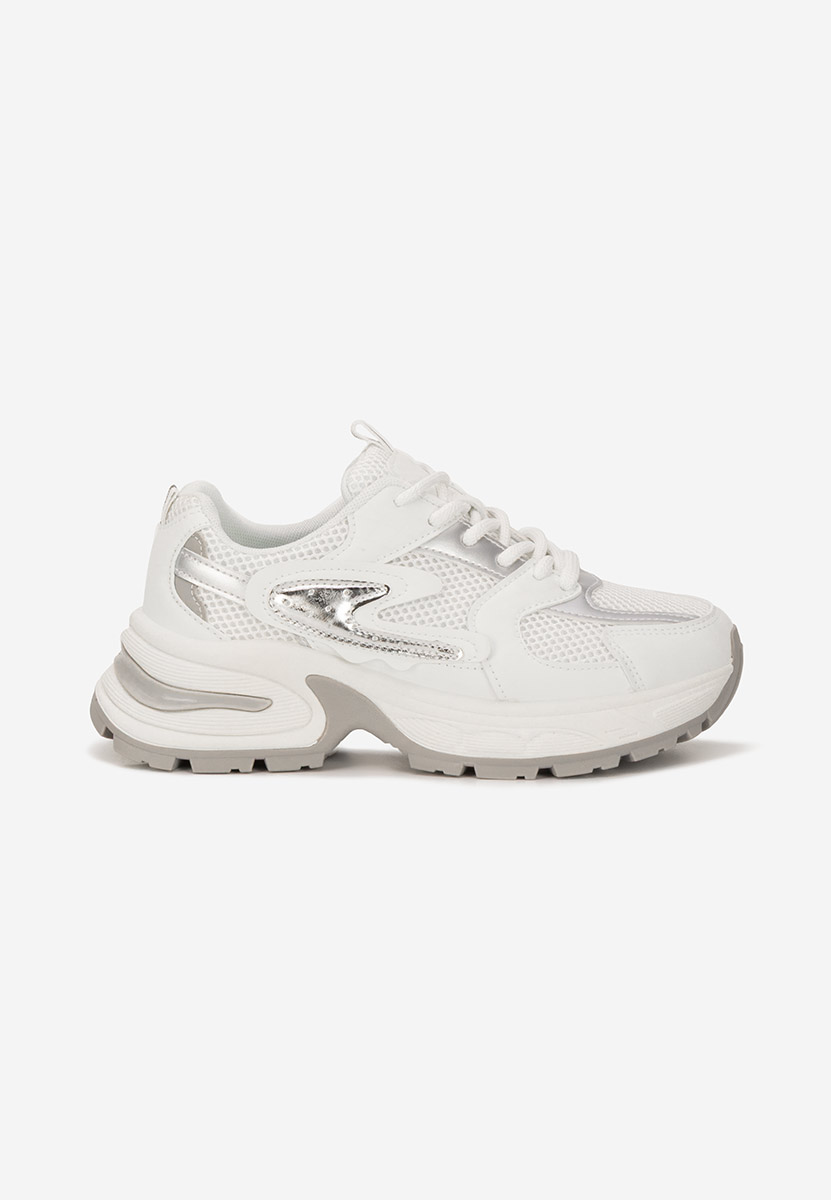 Sneakers cu platforma Ismira albi