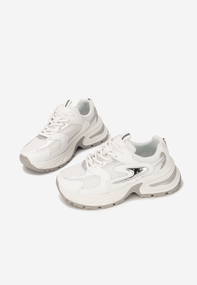 Sneakers cu platforma Ismira albi