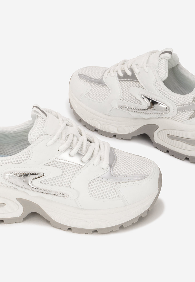 Sneakers cu platforma Ismira albi
