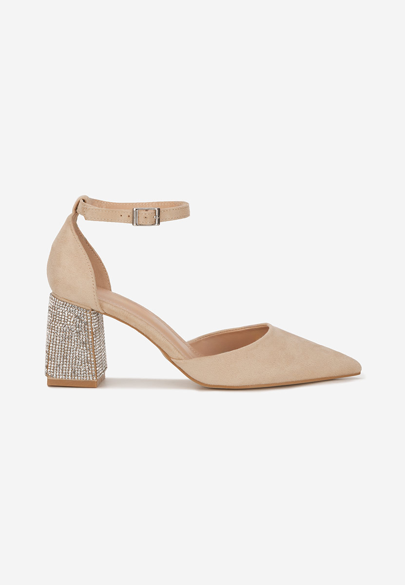 Pantofi cu toc gros Ivette bej