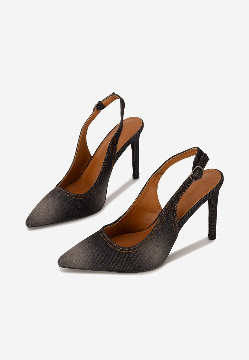 Pantofi slingback Aliomia negri