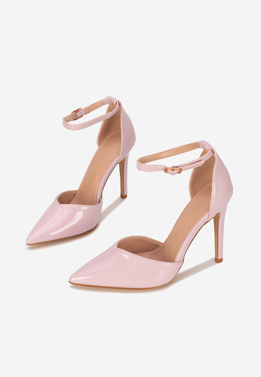 Pantofi cu toc subtire Nedera roz