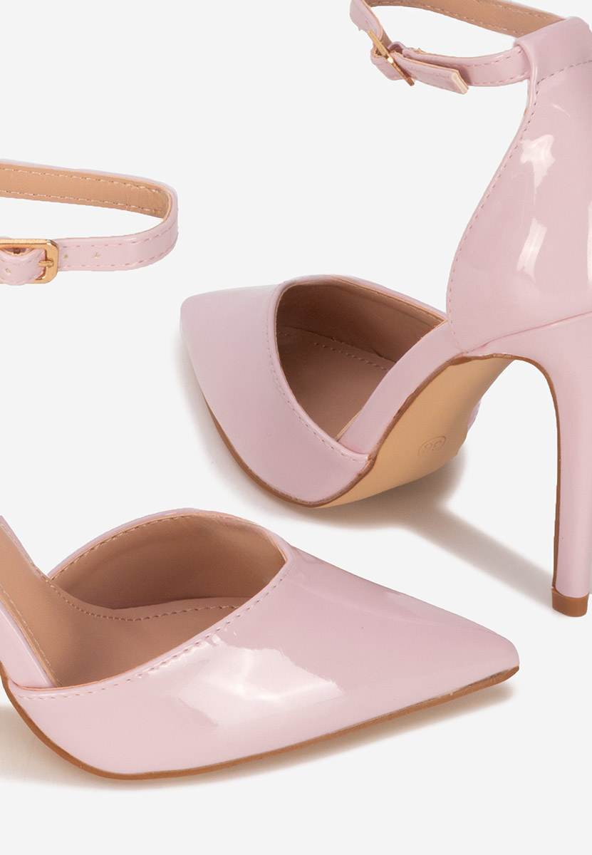 Pantofi cu toc subtire Nedera roz