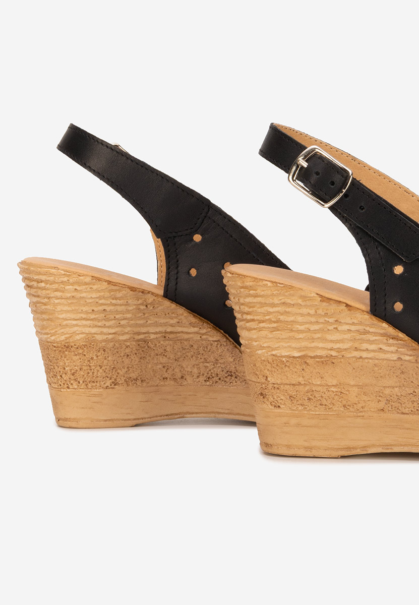Sandale cu platforma piele Breta negre