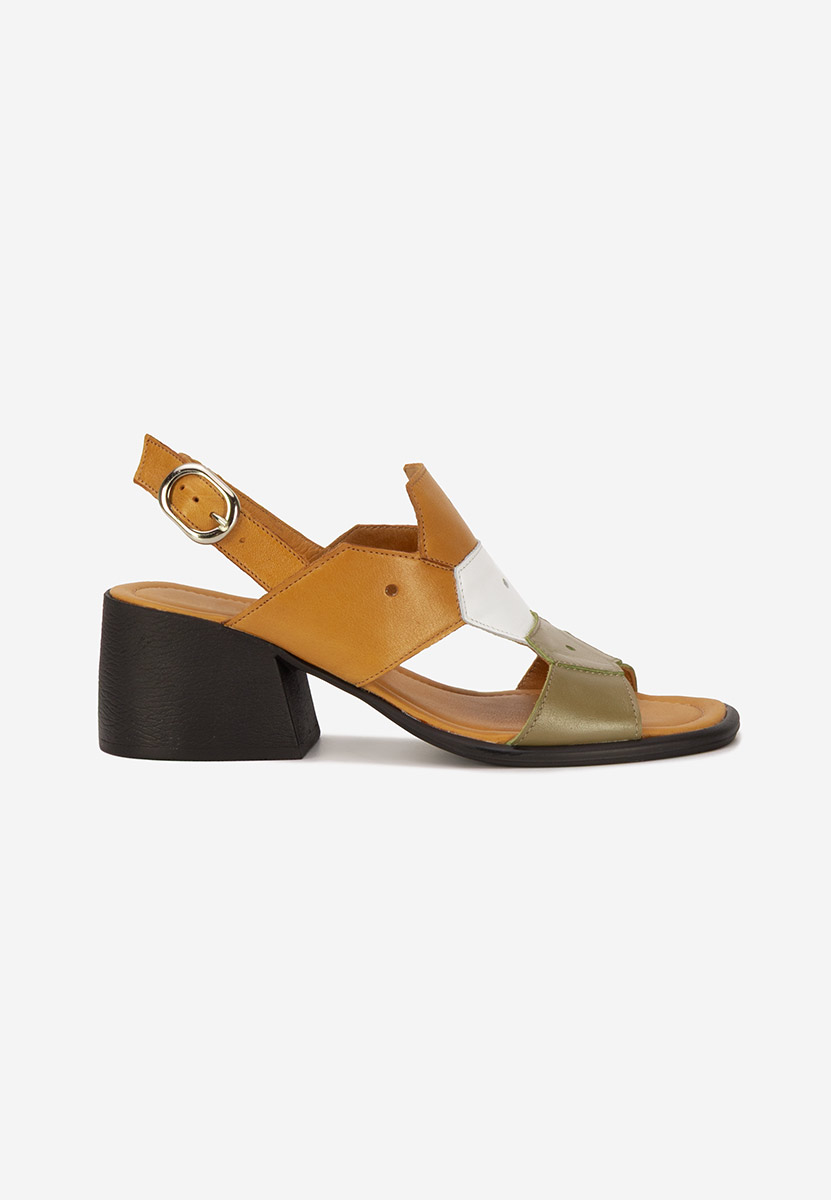 Sandale piele naturală Elvirea multicolore