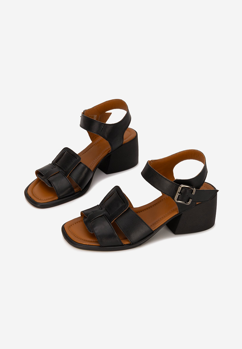 Sandale piele naturala Edelina negre