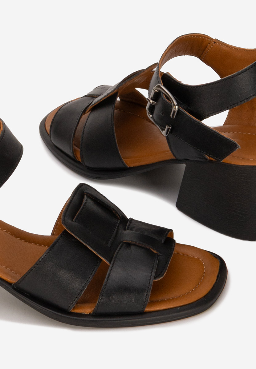 Sandale piele naturala Edelina negre