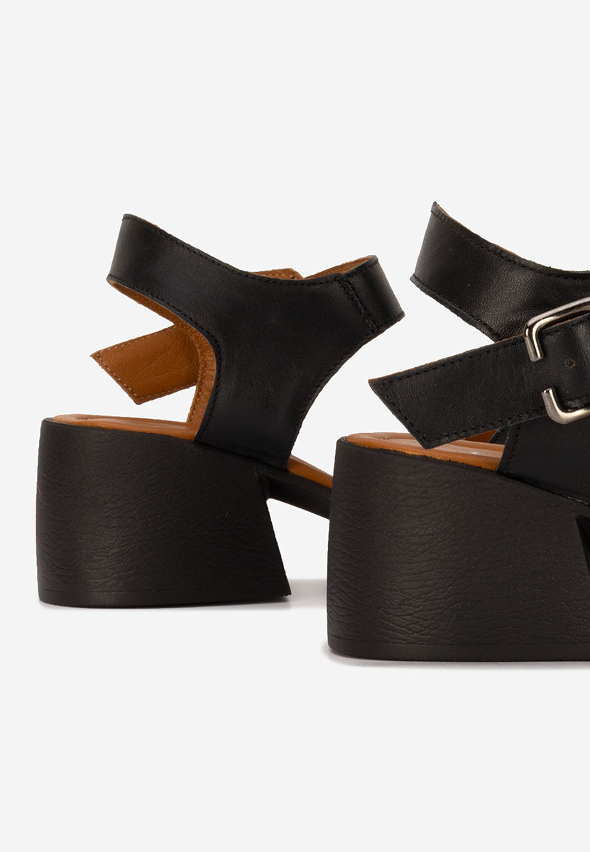 Sandale piele naturala Edelina negre