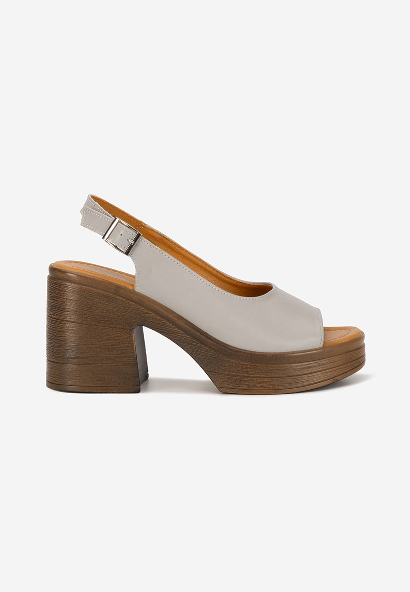 Sandale dama piele Leyana gri