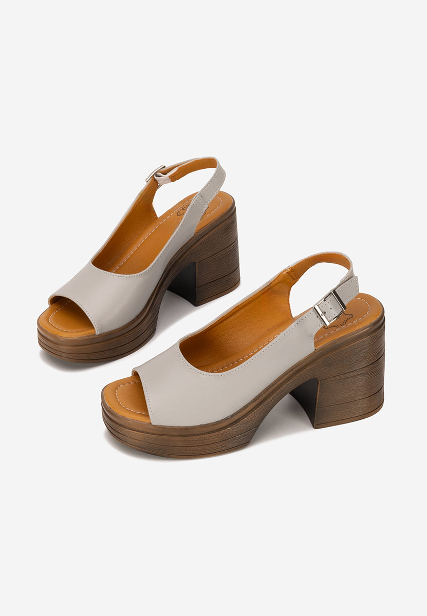 Sandale dama piele Leyana gri