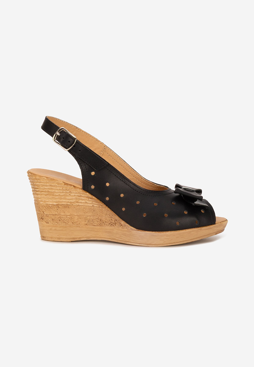 Sandale cu platforma piele Breta negre