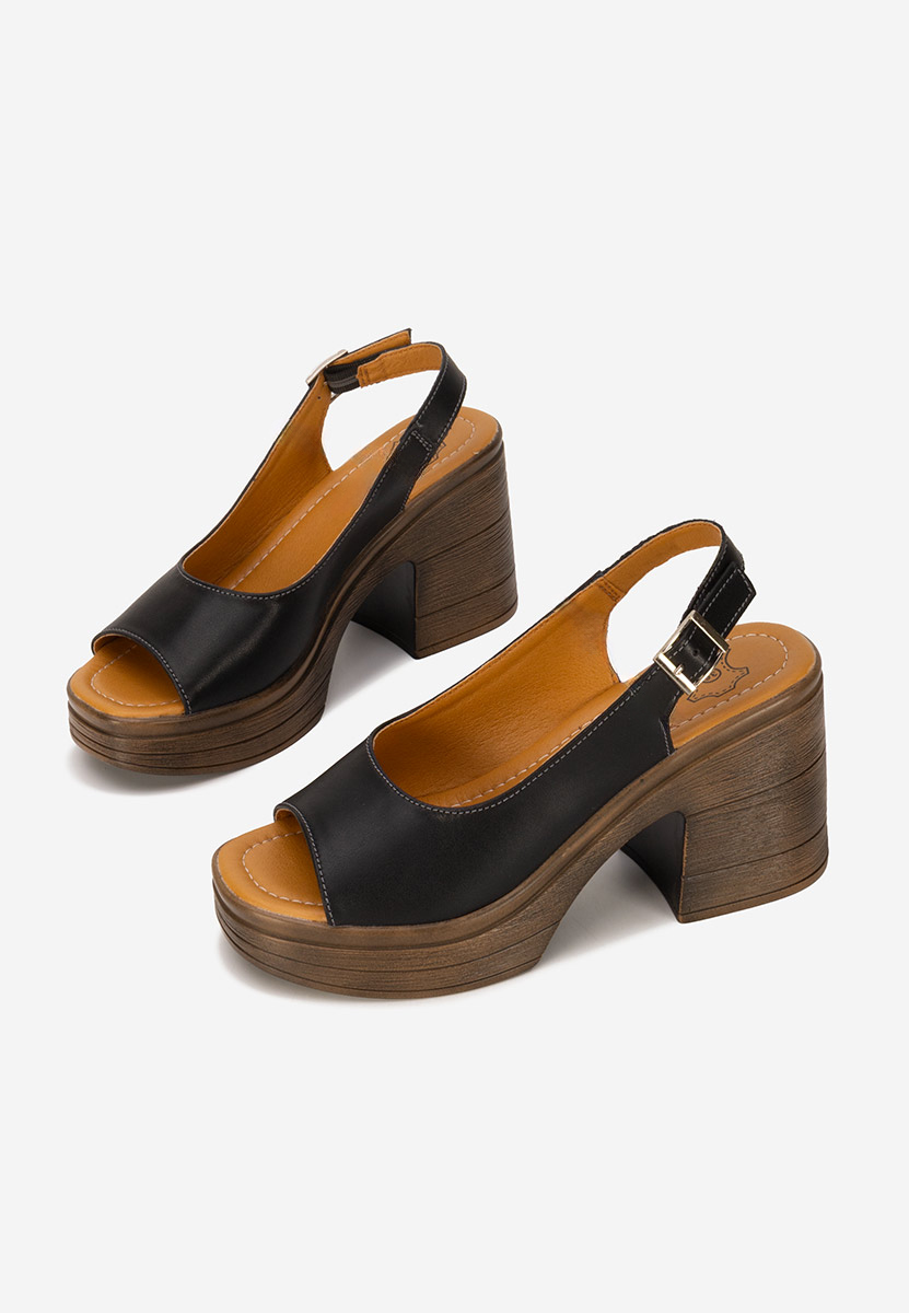 Sandale dama piele Leyana negre
