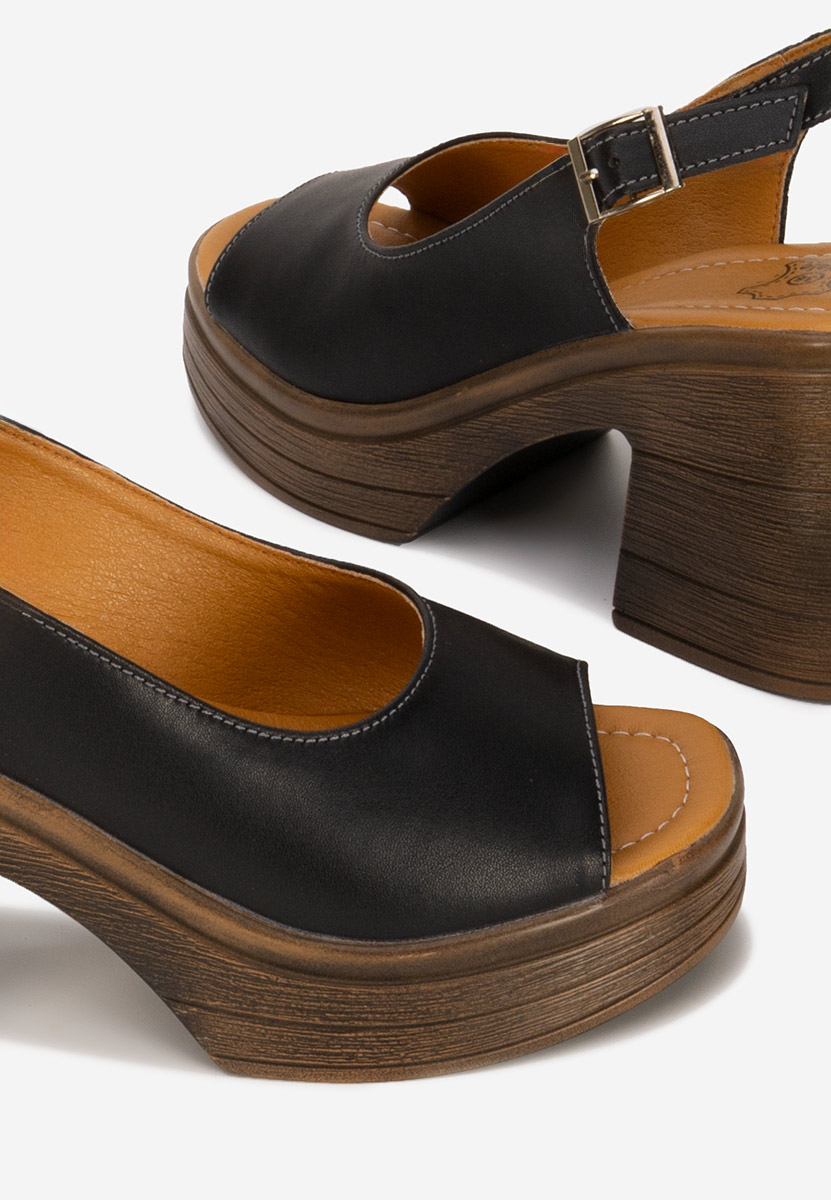 Sandale dama piele Leyana negre