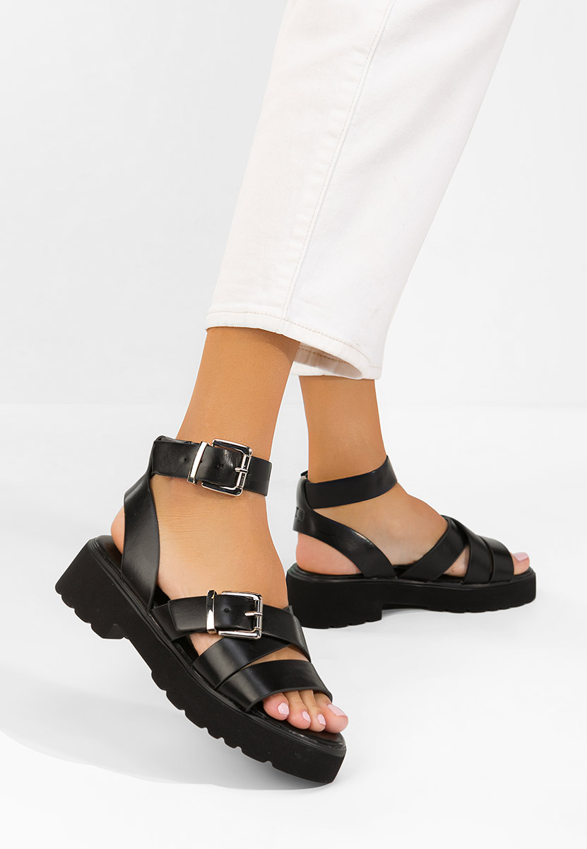 Sandale cu talpa groasa Betana neagra
