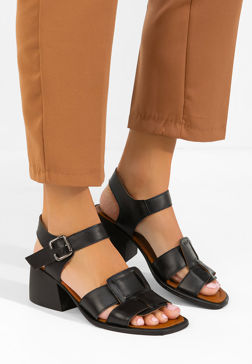 Sandale piele naturala Edelina negre