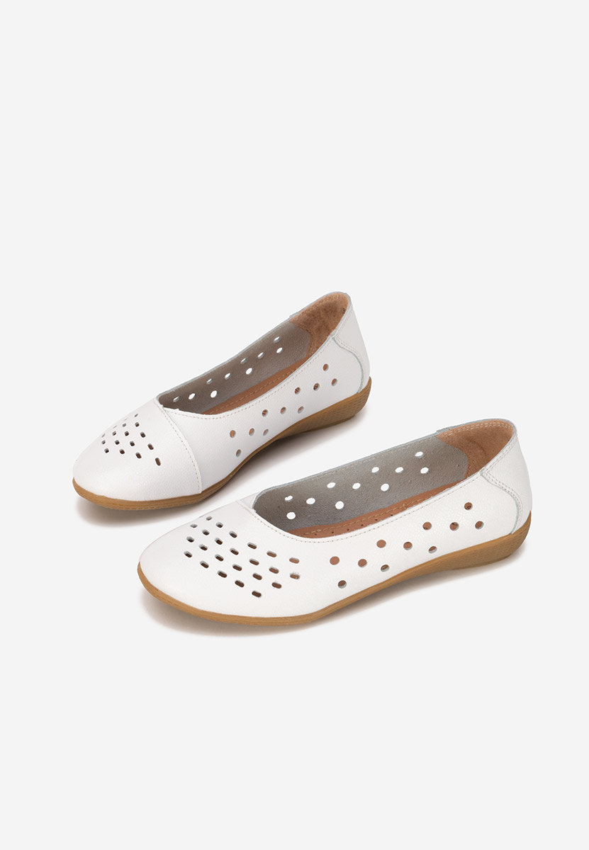 Balerini piele Andeia albi