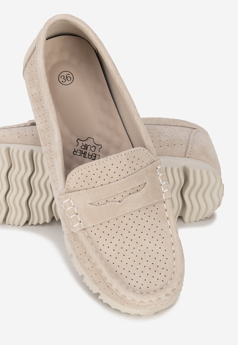 Mocasini dama piele Valerimia bej