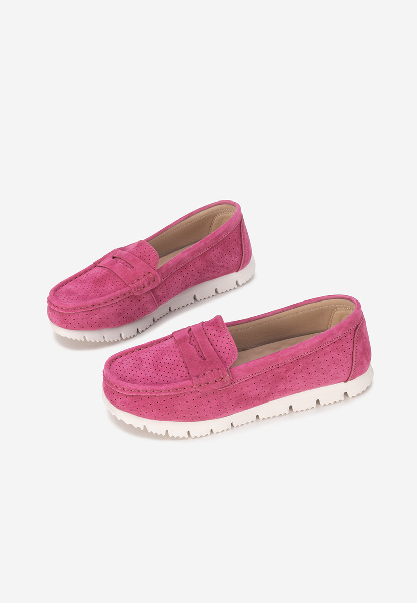 Mocasini dama piele Valerimia fucsia
