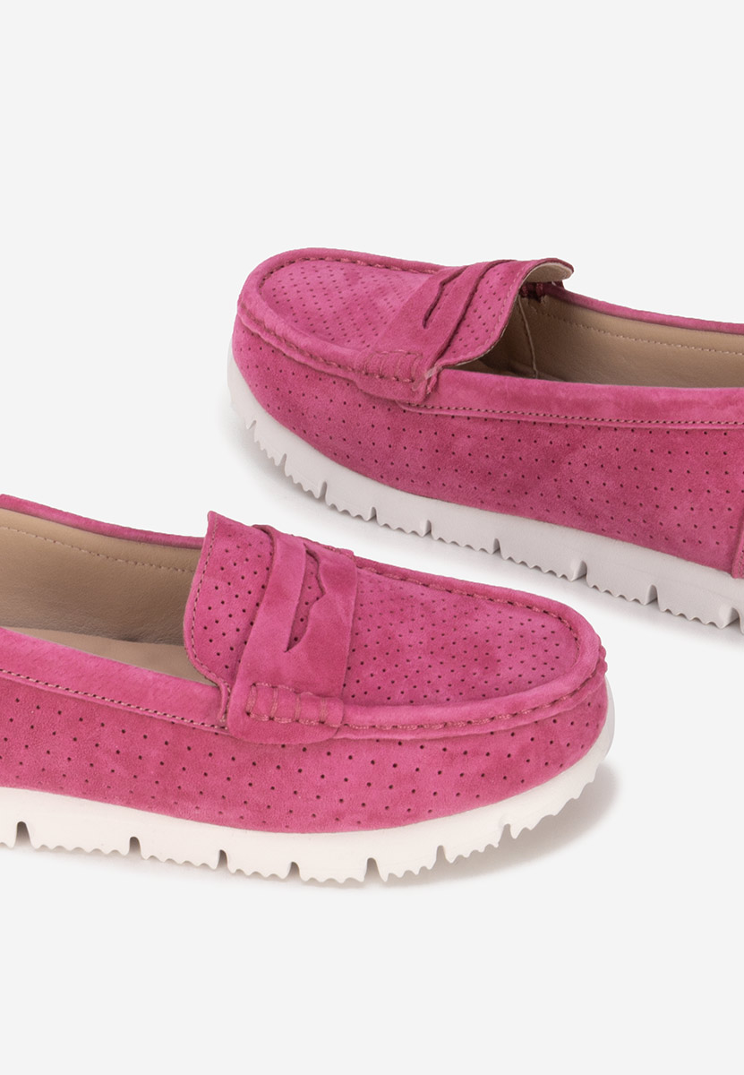 Mocasini dama piele Valerimia fucsia